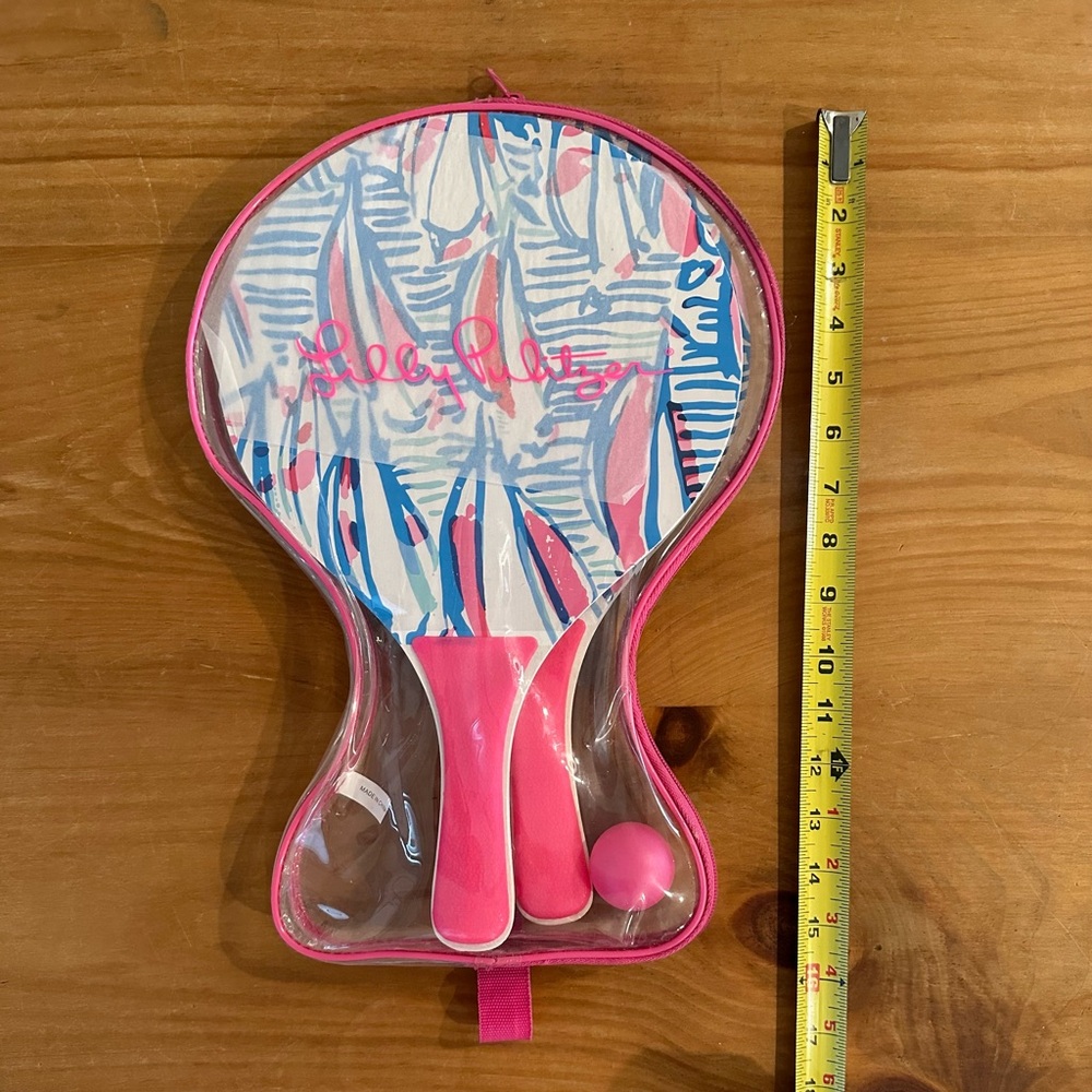 Lilly Pulitzer Paddleball Set in Carry Case - Picture 2 of 3